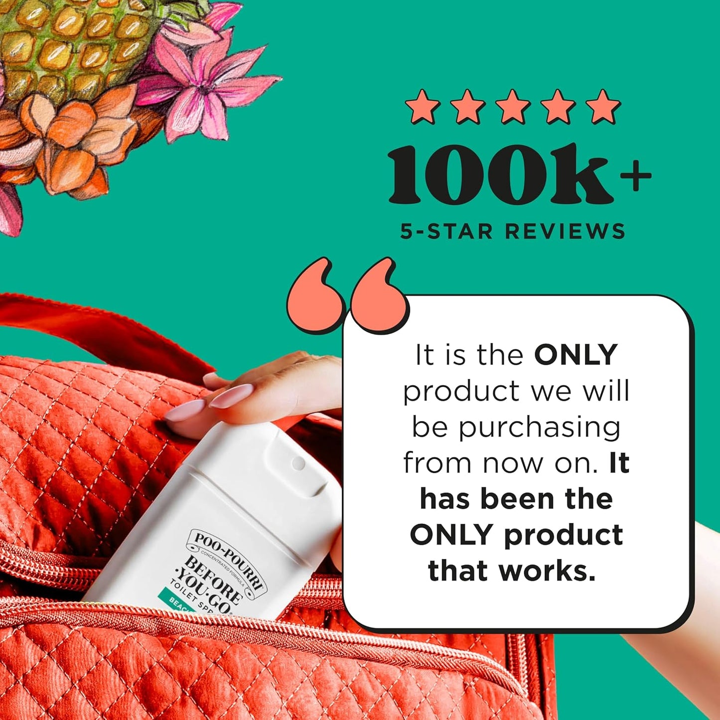 Poo-Pourri Before-You-Go Pocket Toilet Spray - Travel Essential | Beach Bum Scent, 1 Fl Oz, TSA Approved