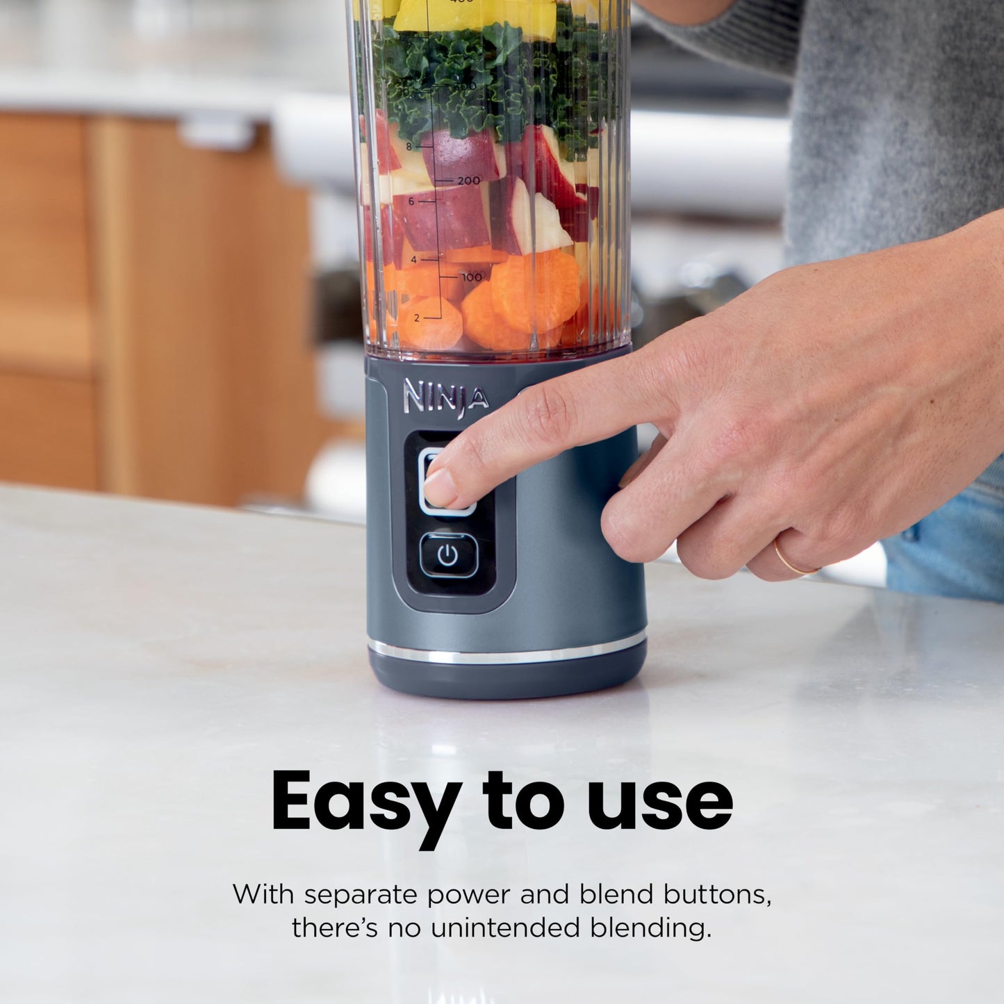 Ninja BC151NV Blast Portable Blender, Cordless, 18oz. Vessel, Personal Blender-for Shakes & Smoothies, BPA Free, Leakproof-Lid & Sip Spout, USB-C Rechargeable, Dishwasher Safe Parts, Denim Blue