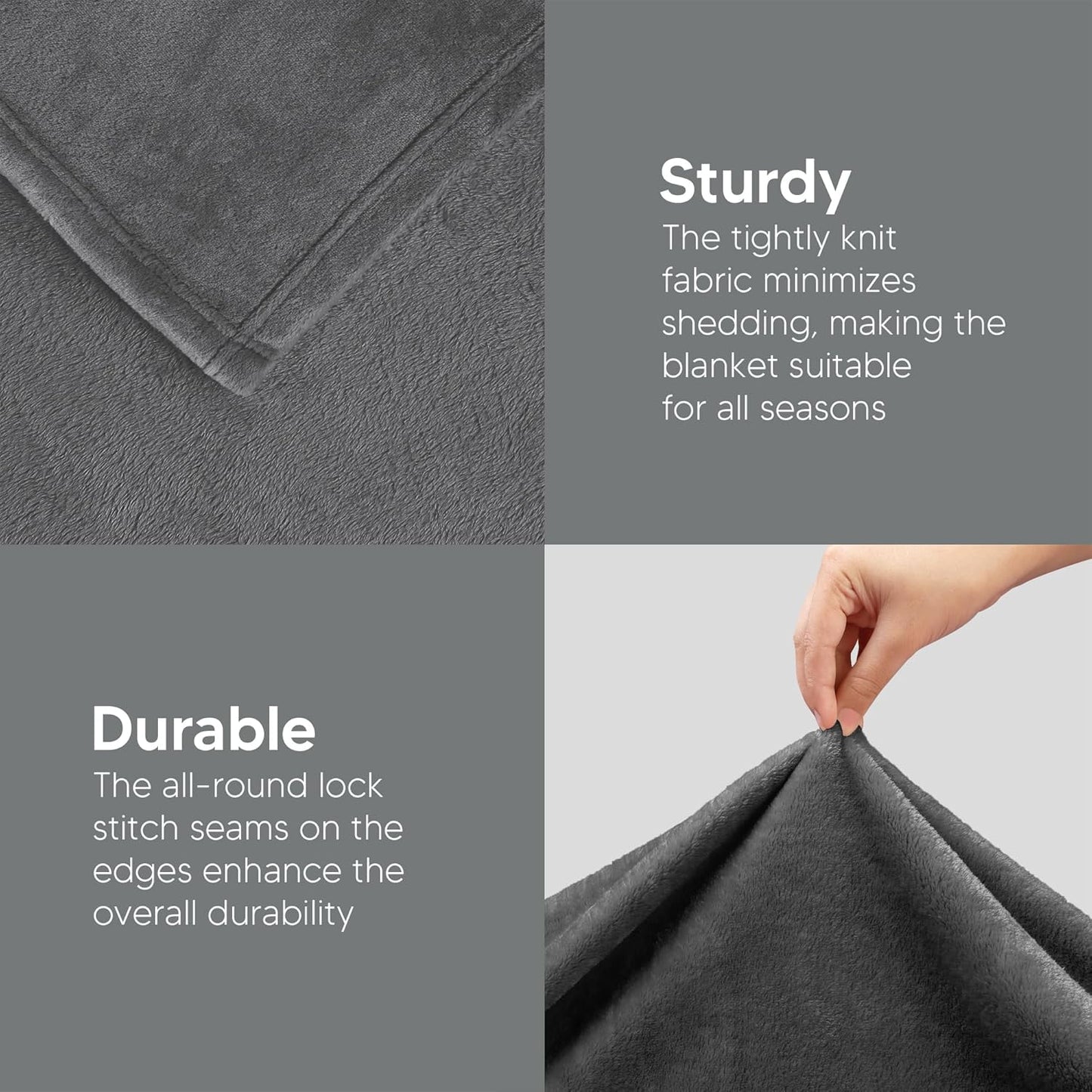 Utopia Bedding Grey Fleece Blanket - Luxury Soft King Size (90x102 Inch) | Bulk Pack of 9