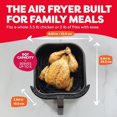 Instant Pot Vortex 6QT XL Air Fryer - 4-in-1 Multi-Function Cooking with 100+ Recipes | Dishwasher-Safe, Black
