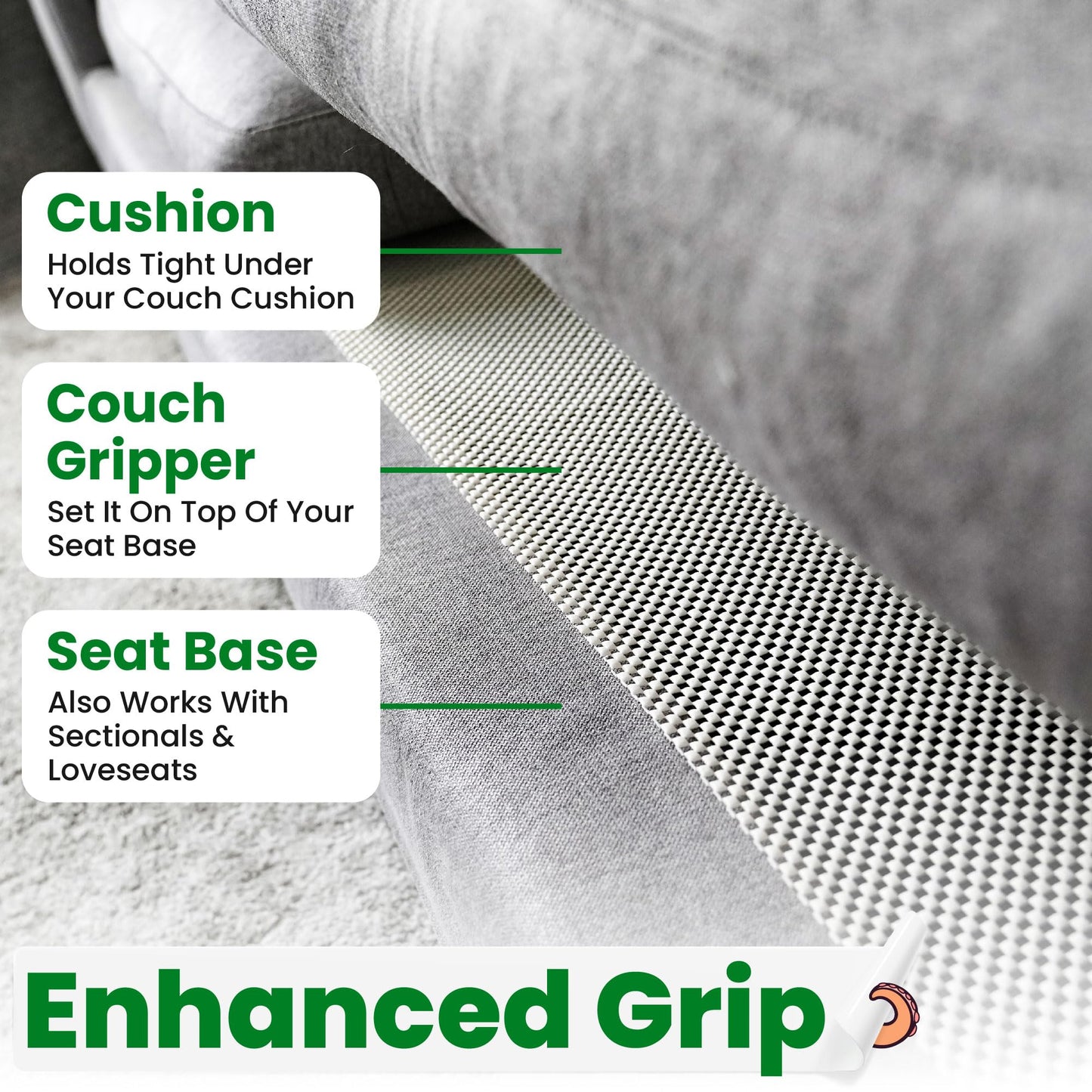 ECOHomes Couch Cushion Grip Pad, Couch Cushion Non Slip Pads Keep Sofa Cushions from Sliding - Anti Slip Sofa & Patio Grips Mattress Gripper Stopper Stop Slide & Prevent Sliding (4 Seater - 22" x 88")