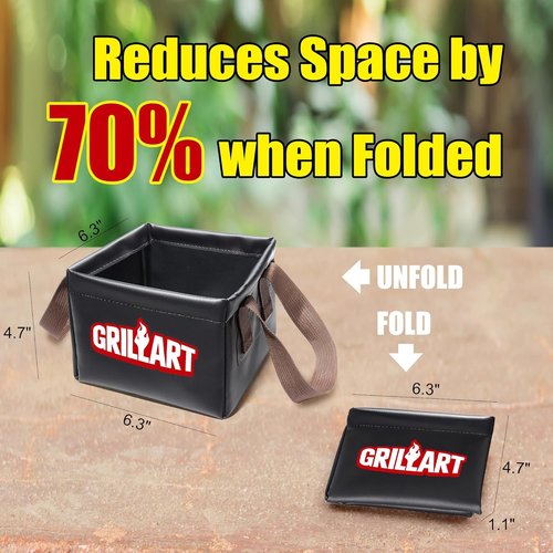 GRILLART Grill Brush - Ultra Safe & Efficient Bristle-Free Cleaner with Water Dunk Basin