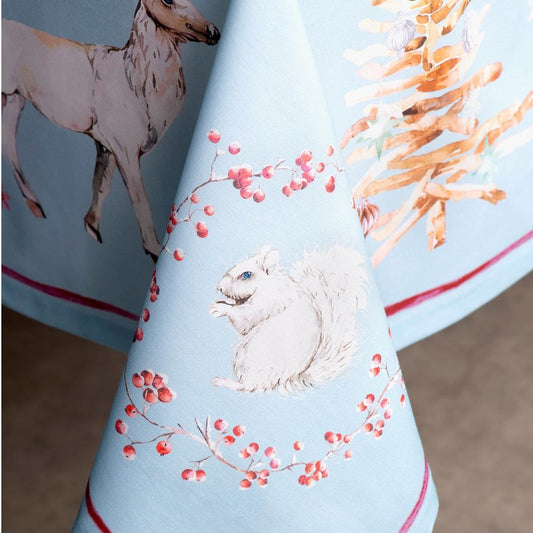 Maison d' Hermine Table Cloth Rectangle Table 100% Cotton 70 x 120 Inches Fall Tablecloth Reusable Everyday Use for Thanksgiving Christmas Decorations Dining Farmhouse Party (Fairy Tale Forest)