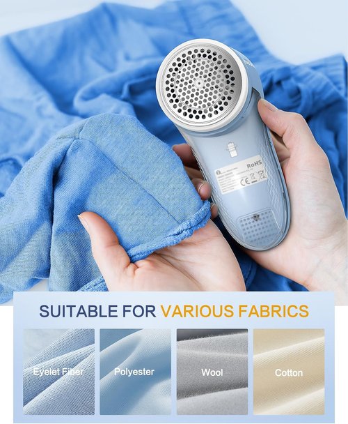Beautural Fabric Shaver - Rechargeable Electric Lint Remover with 6-Leaf Blades for Clothes & Furniture