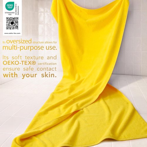 Cotton Paradise 100% Cotton Oversized Bath Sheet - Extra Large 40x80 Yellow Turkish Towel