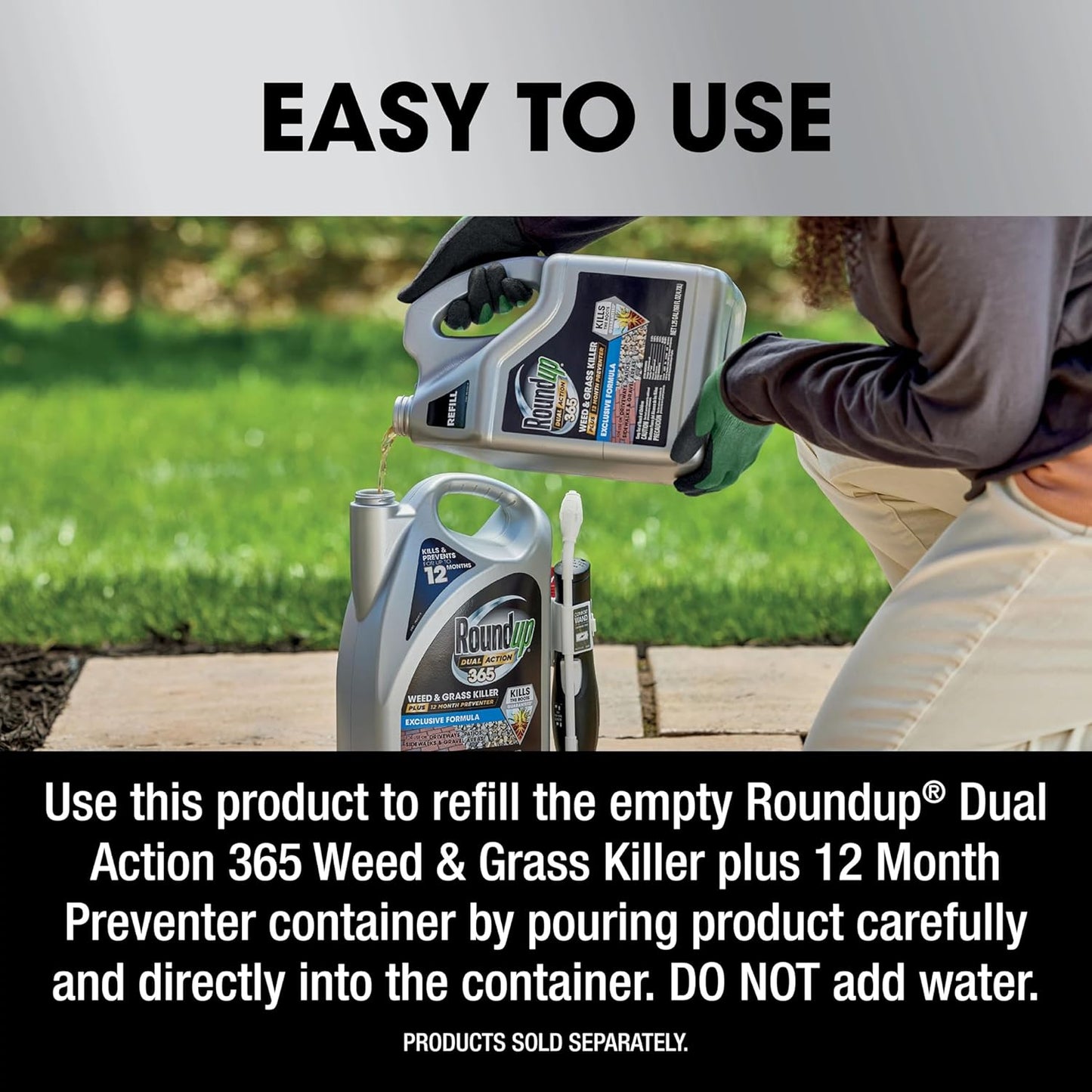 Roundup 365 Dual Action Weed & Grass Killer - Kills & Prevents for 1 Year | 1.25 Gallon Refill