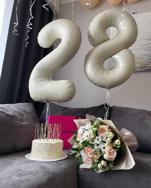 Cream 9 Balloon, Number Balloons 40 Inch, Cream 9th Giant Birthday Decorations for Boys Girls, 19th 29th Party Decorations Supplies, Number 9 Balloon