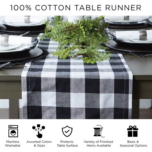 DII Farmhouse Braided Stripe Table Runner Collection, 15x72 (15x77, Fringe Included), Stone