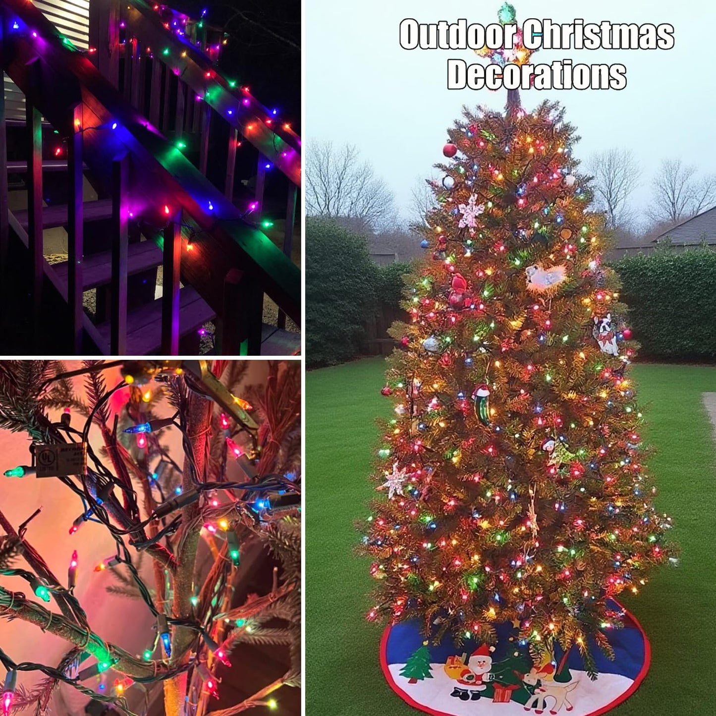 Christmas Lights 100 Count Clear Christmas Tree String Lights with White Wire for Outdoor Indoor Christmas Decorations Wedding Decorations Valentines Day Decor,UL Certified (21feet)