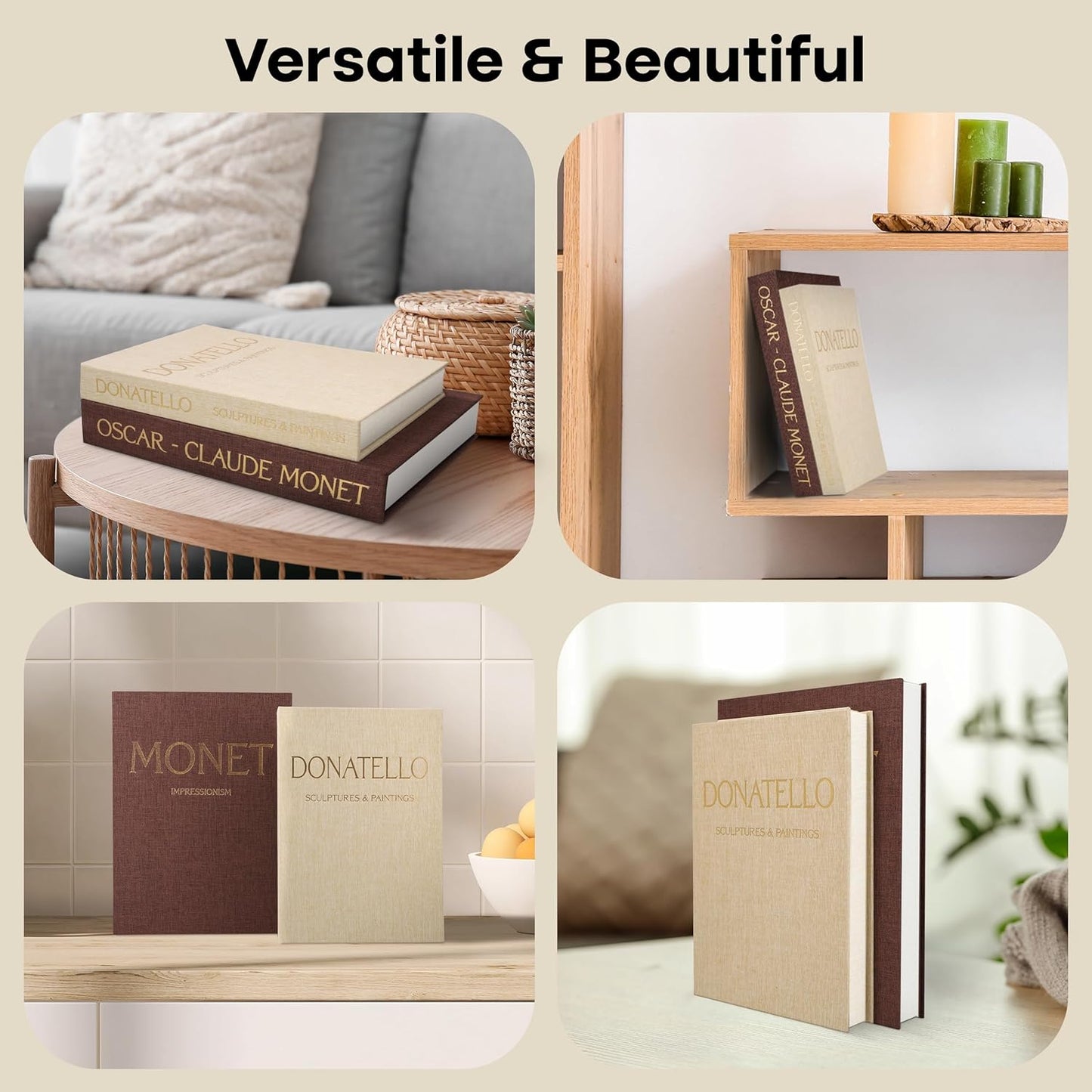 Regine Switzerland Decorative Books - Set of 2 Faux Books with Magnet Closure for Home Decor