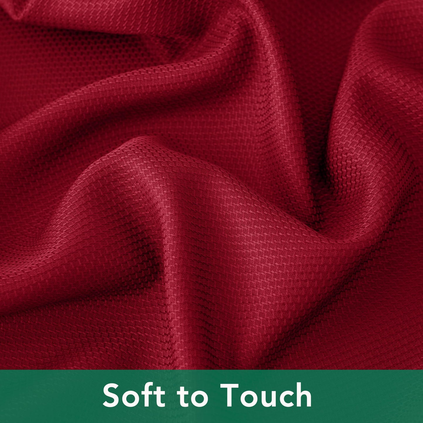 Biscaynebay Textured Fabric Christmas Table Cloth Rectangle 60x84 Inches, Red Water Resistant Spill Proof Tablecloths for Dining, Kitchen, Wedding and Parties, Machine Washable