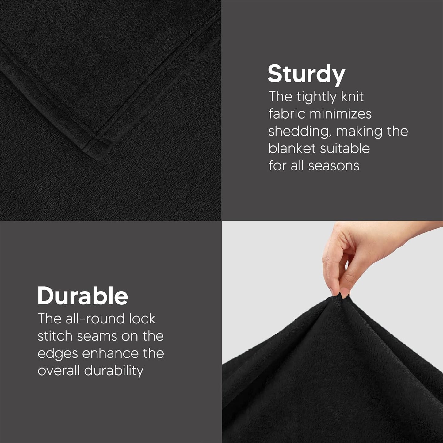 Utopia Bedding Fleece Blanket - XL Ultra Soft & Warm Black Throw (50x70 Inches) | Cozy All-Season Home Decor Gift
