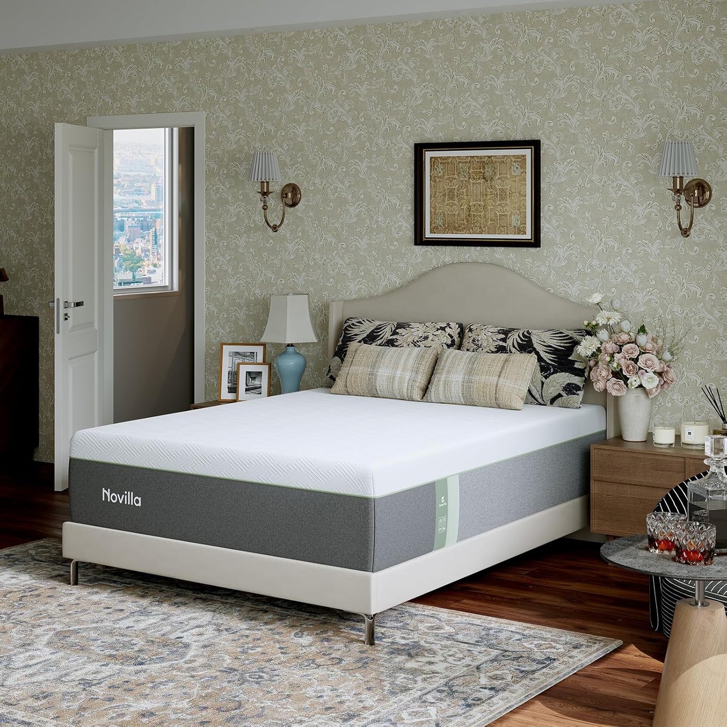 Novilla Bliss Green Tea Full Mattress - 12 Inch Gel Memory Foam for Hot Sleepers | Cool Comfort & Pain Relief