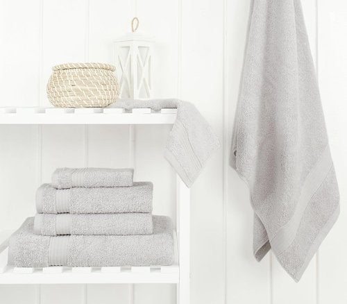 Cotton Paradise 6-Piece Towel Set - 100% Soft Absorbent Turkish Cotton | Silver Gray Bath Towels