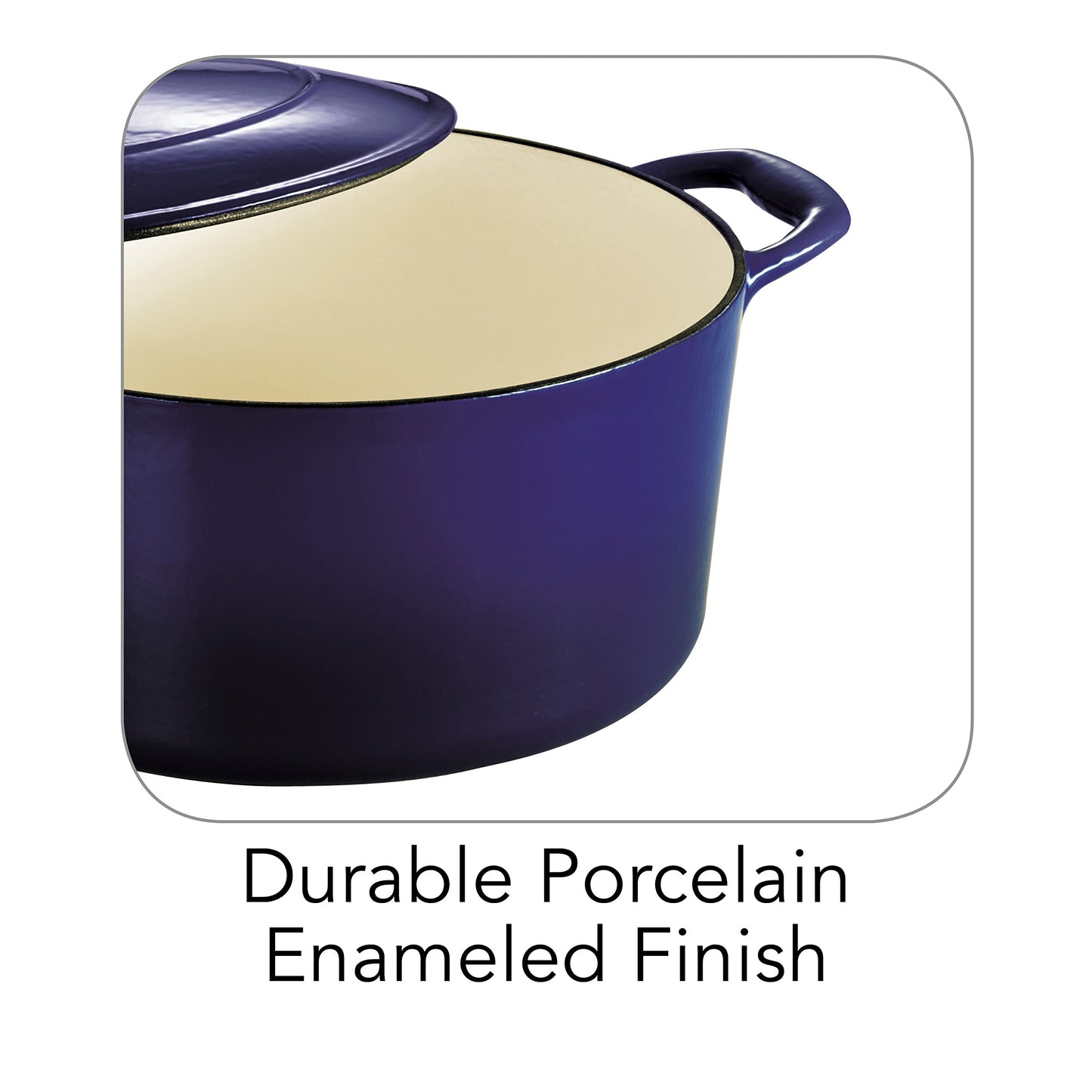 Tramontina Bestow Enameled Cast Iron Dutch Oven Pot with Lid, Round 5.5-quart, Latte with Gold Knob