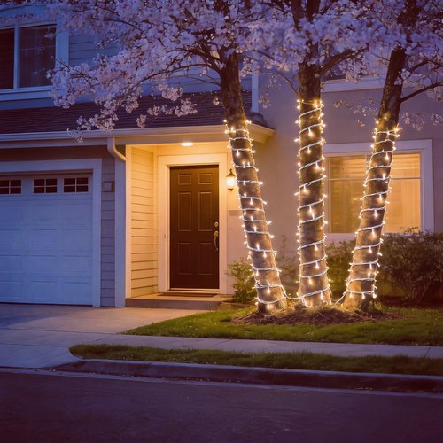 JinBest 100 LED Warm White Christmas Lights, UL Certified and Commercial Grade White Wire Lights String 35 FT, for Indoor and Outdoor Use.