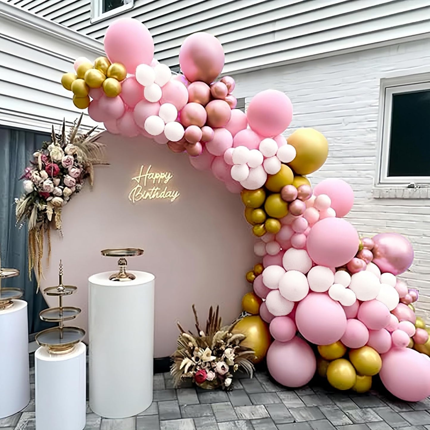 Pink Gold Balloons Set - 12 Inch Latex Balloons with Confetti | Perfect for Bridal Showers & Birthdays