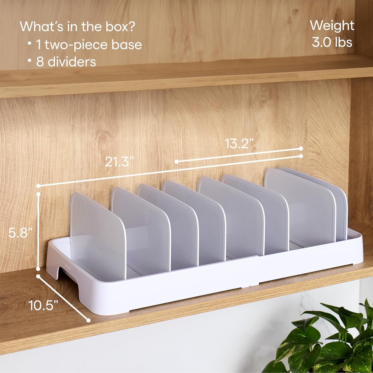 YouCopia StoraLid Food Container Lid Organizer - Expandable with Tall Dividers, 40 Lid Capacity