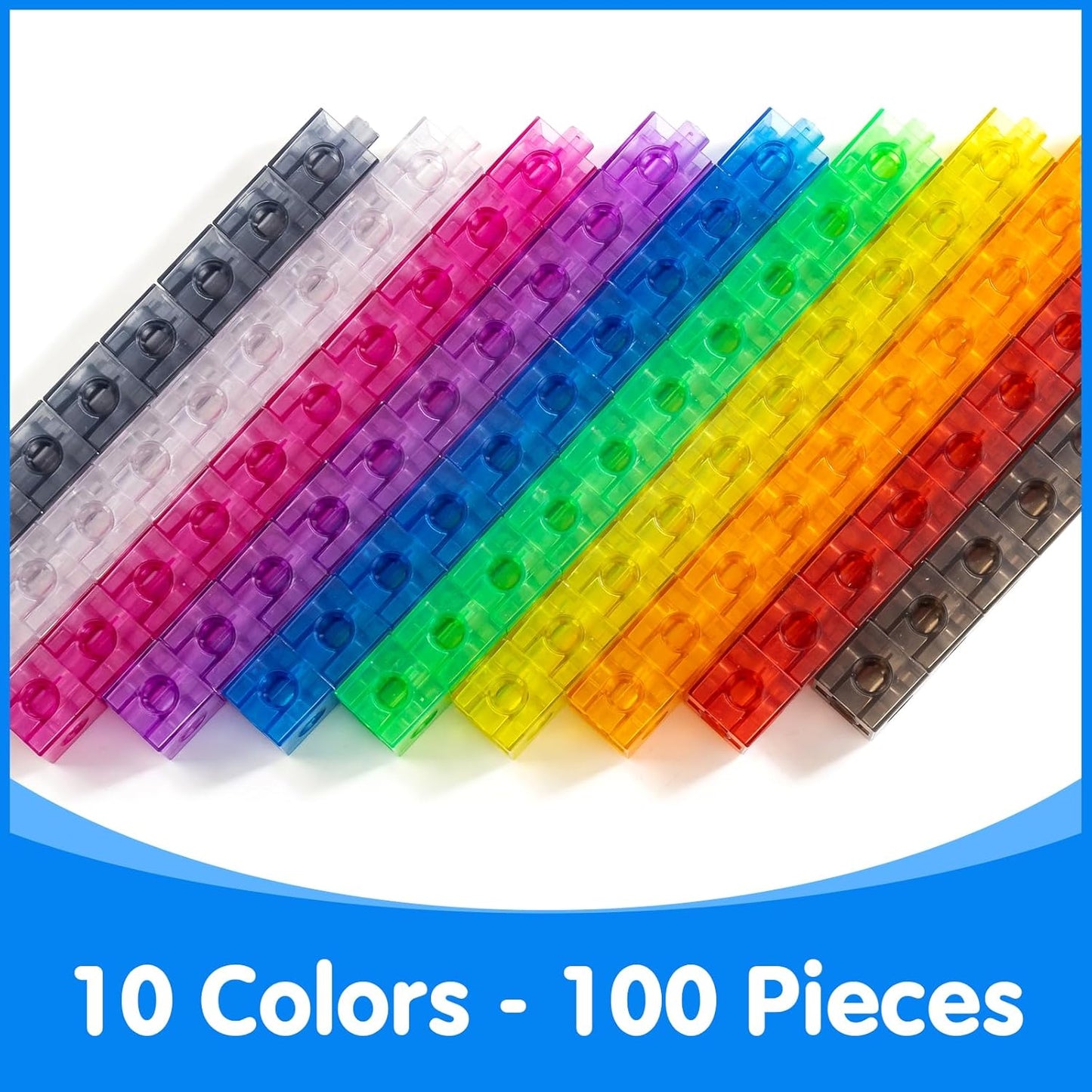 Skiennix Translucent Linking Cubes - Engaging Math Toy for Early Learning & Creative Play