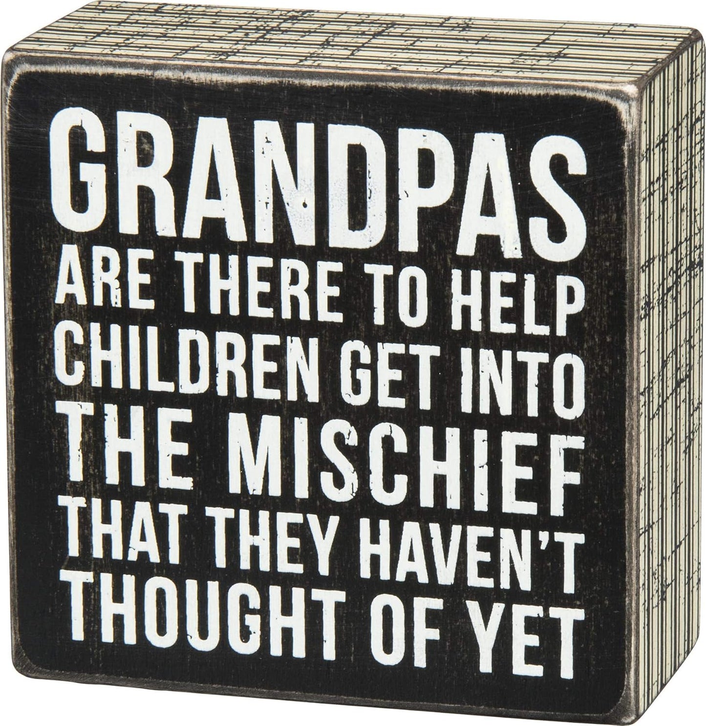 Grandpa Box Sign - Primitives by Kathy 27218 Pinstripe Trimmed Wood Decor