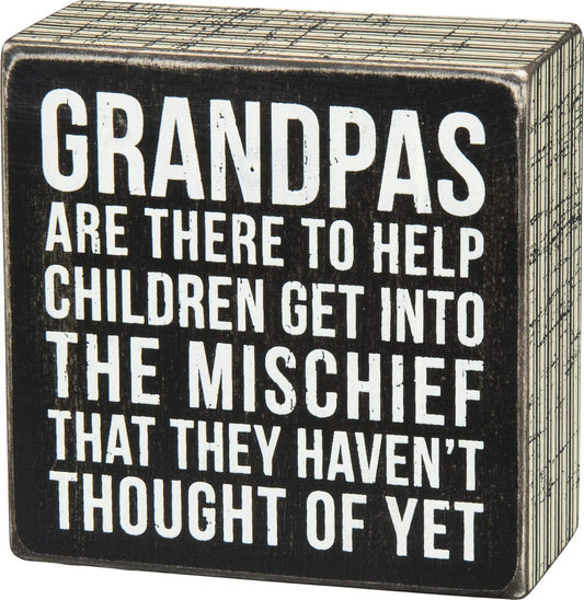 Grandpa Box Sign - Primitives by Kathy 27218 Pinstripe Trimmed Wood Decor