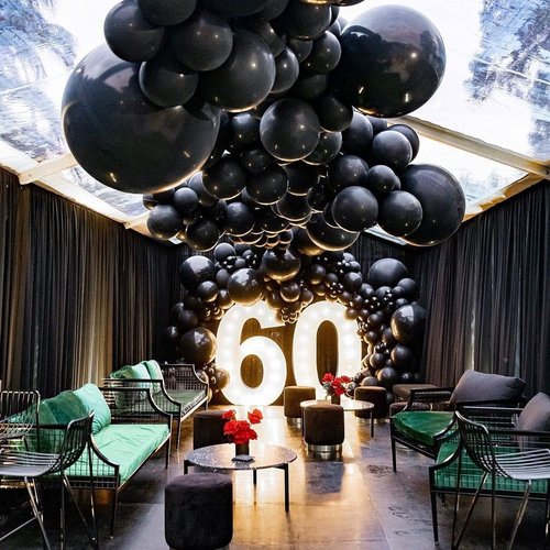 18 Inch Black Balloons Latex Party Balloons 20 Pack Big Black Thicker Balloons Large Round Helium Balloon for Christmas Thanksgiving Baby Shower Wedding Birthday Father's Day Party Decorations