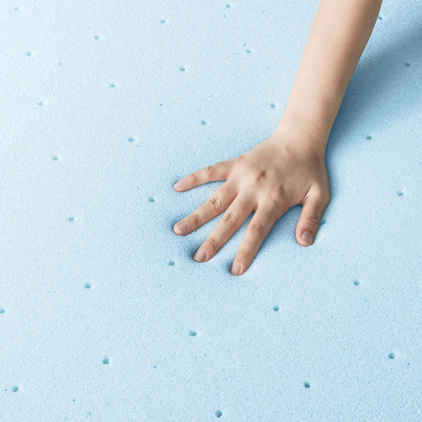 Best Price Mattress 2.5 Inch Ventilated Memory Foam Mattress Topper, Cooling Gel Infusion, CertiPUR-US Certified, Full, Blue