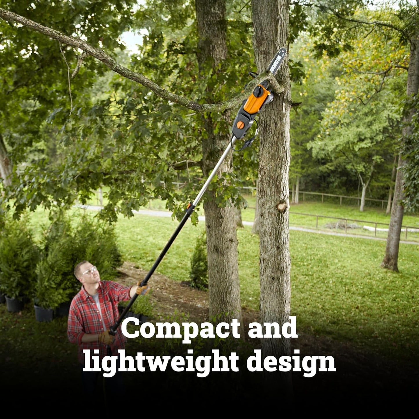 WORX Electric Pole Saw - 8 Amp, 10" Blade, Extends Up to 10 ft. for Effortless Tree Trimming