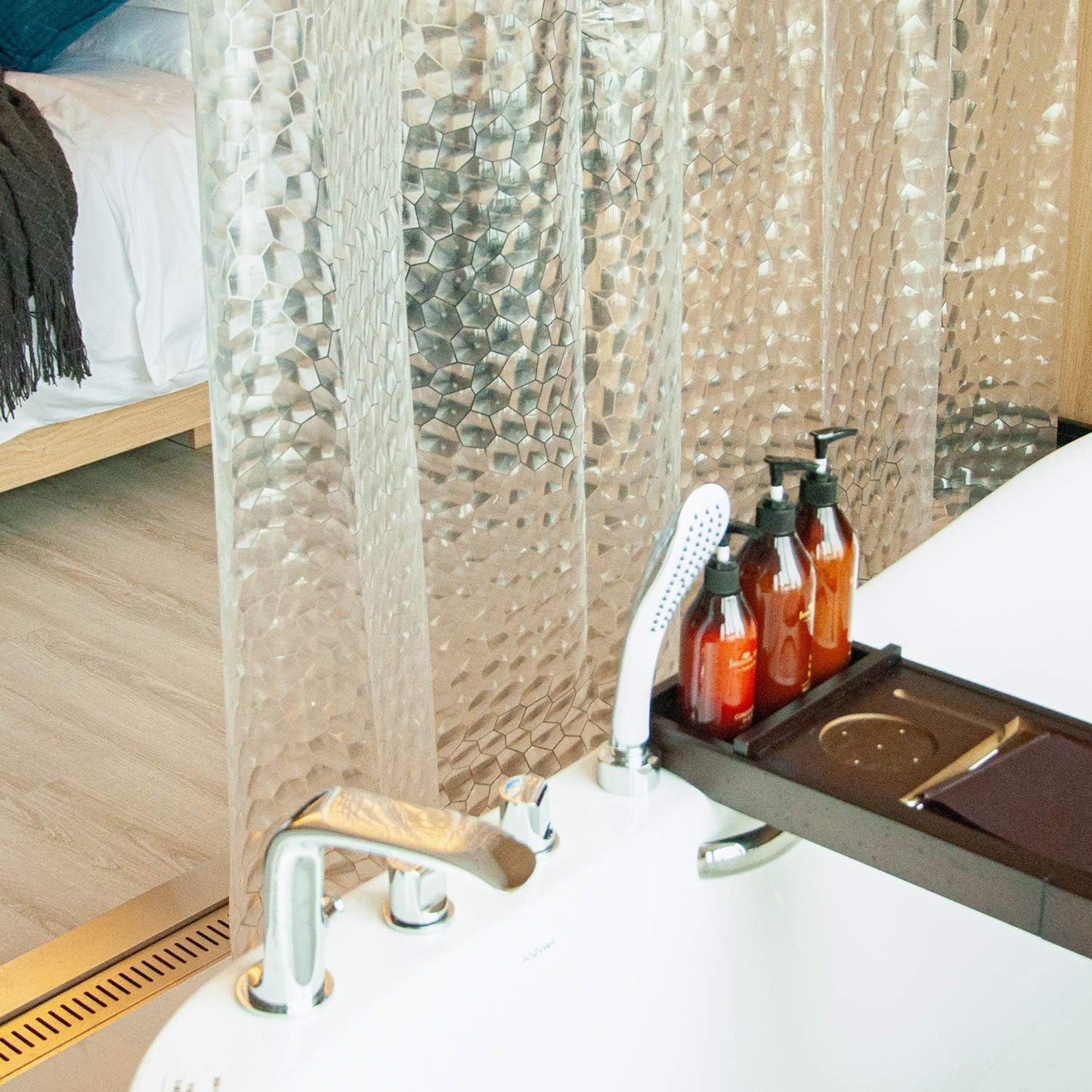NTBAY Clear Shower Curtain - Water-Repellent EVA with 3 Magnets | 72x72 Inches for Bathroom