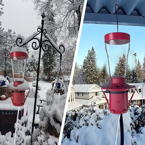 Hummingbird Feeder Heater - Outdoor Nectar Warmer for Freezing Weather | Attaches to Feeder Bottom (Red)