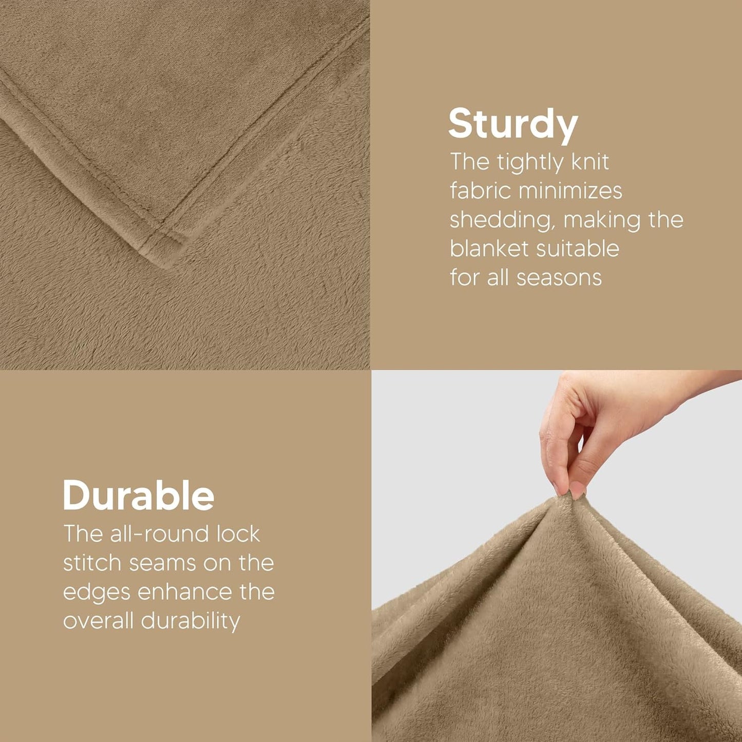 Utopia Bedding Fleece Blanket - Luxury Anti-Static Soft Microfiber Throw | Camel, 50x60 Inch
