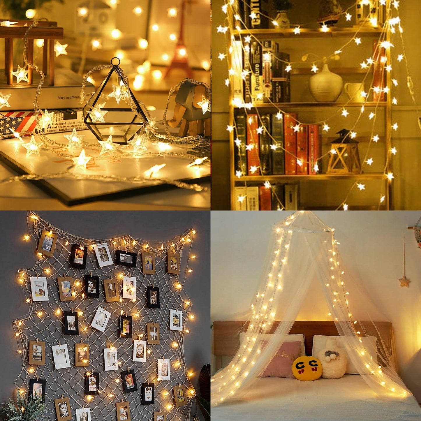 Elavika 100ft Star String Lights Bedroom, 240 LED Fairy Lights Indoor with Remote, Waterproof Hanging Twinkle Classroom Lights Plug in Bunk Bed Lights for Kids Room Canopy Outdoor, Warm White