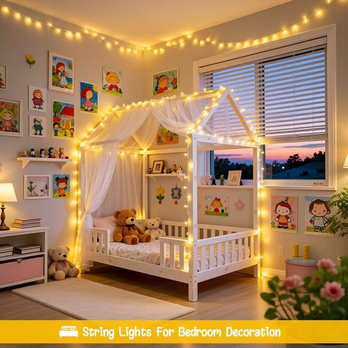 JMEXSUSS Battery Operated String Lights - 66ft 200 LED Warm White Fairy Lights with Remote | Indoor/Outdoor Decor