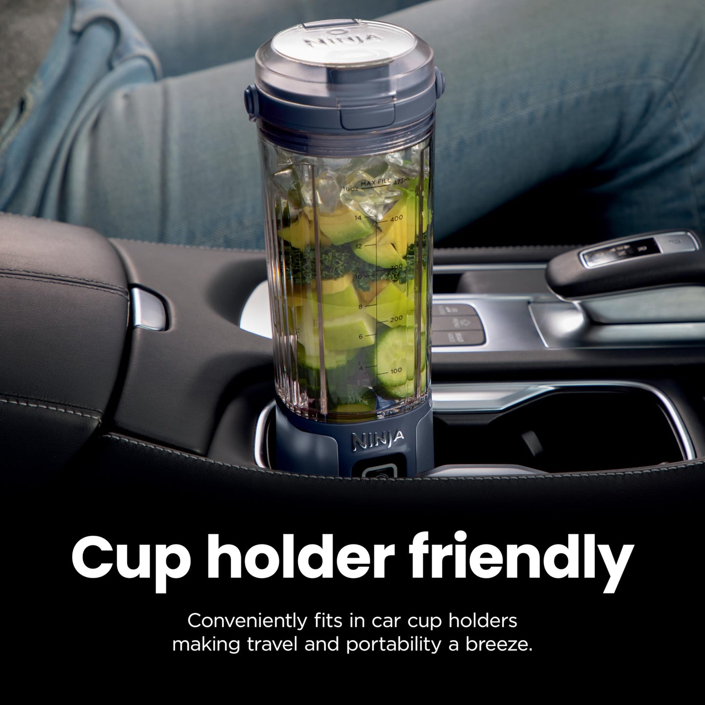 Ninja BC151NV Blast Portable Blender, Cordless, 18oz. Vessel, Personal Blender-for Shakes & Smoothies, BPA Free, Leakproof-Lid & Sip Spout, USB-C Rechargeable, Dishwasher Safe Parts, Denim Blue