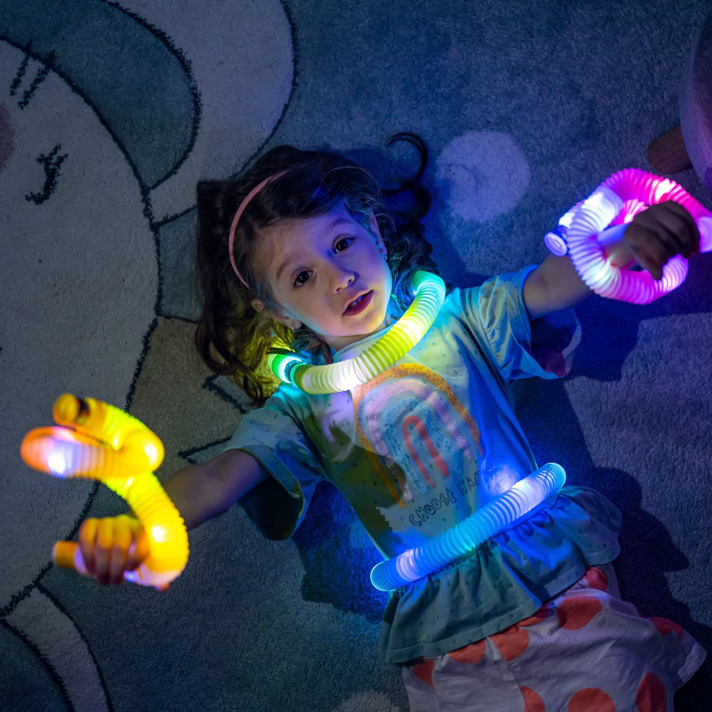 nutty toys Light Up Pop Tubes - Sensory Toys - Glow Sticks for Kids, Fine Motor Skills Toddler Fidget, Top ADHD & Autism Essentials 2026, Unique Gifts Idea, Best Boy & Girl Easter Basket Stuffers