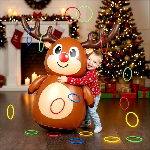 Inflatable Reindeer Antler Ring Toss Game by [Brand Name] - Fun Holiday Party Game for Kids & Adults | Perfect for Christmas Celebrations