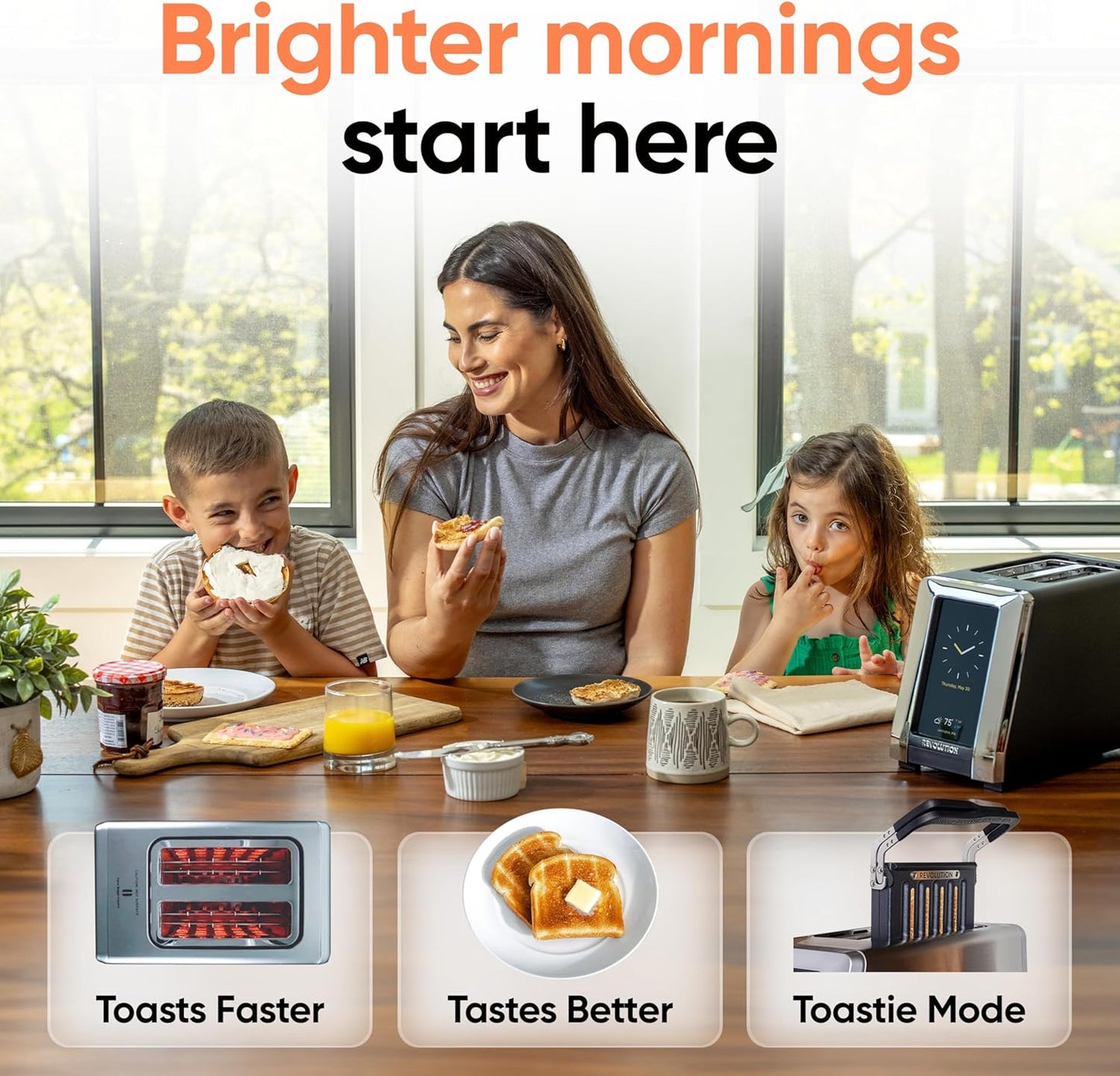 Revolution R180 Connect Touchscreen Smart Toaster - 6 Bread Types, 7 Browning Levels & Toastie Press (Stainless Steel, 2-Slice)