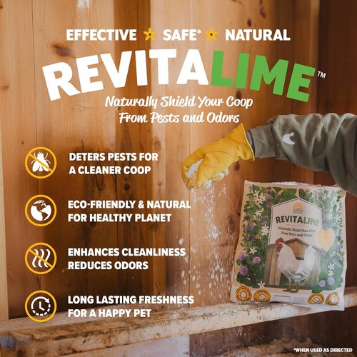 Eaton Pet and Pasture Revitalime - All-Natural Coop Freshener & Pest Eliminator | Reduces Ammonia & Moisture | Safe for Chickens (20 lbs)