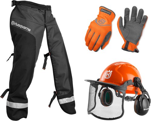 Husqvarna Classic Chainsaw Safety Kit - Protective Chaps, Helmet & Gloves for Beginners