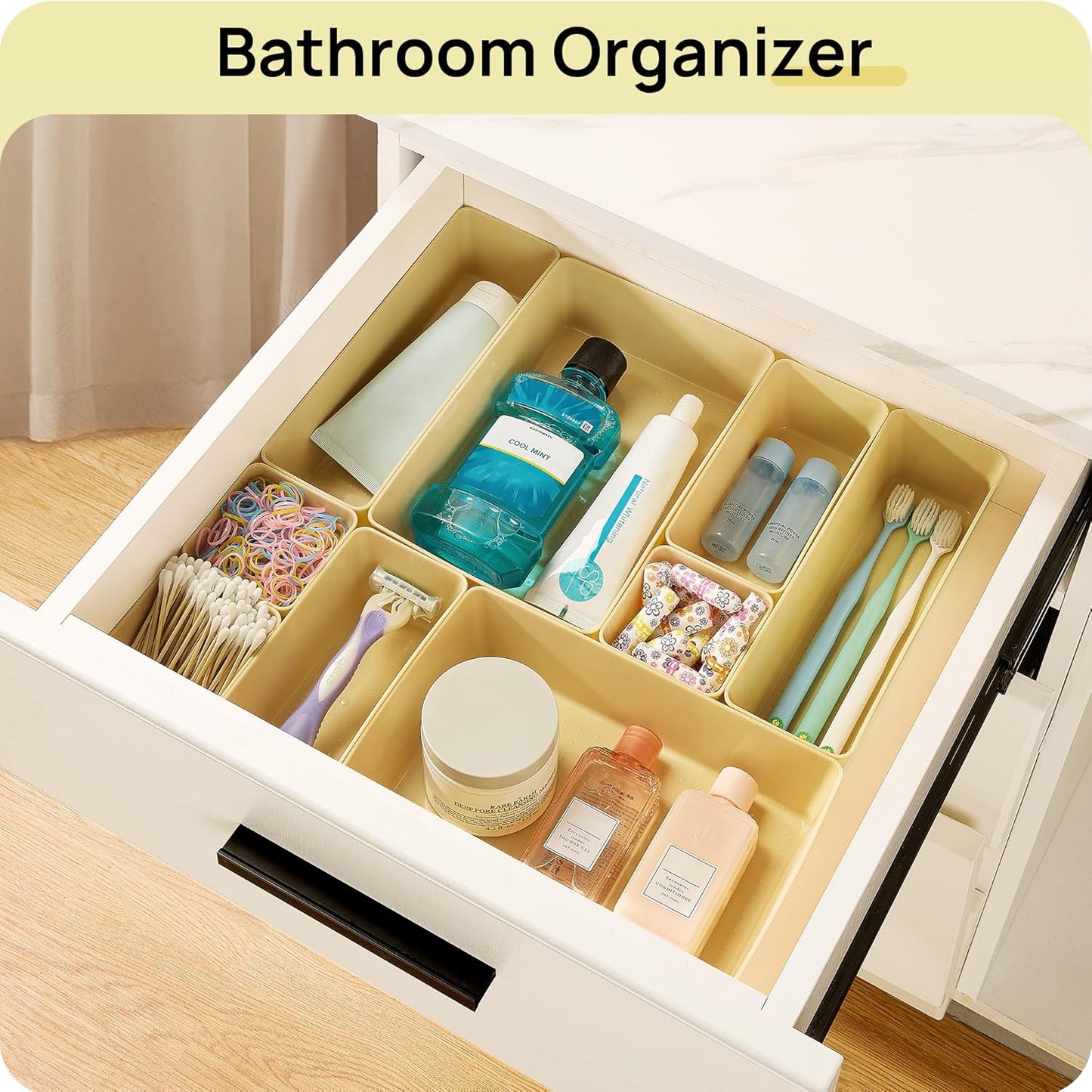 Vtopmart 25 PCS Plastic Drawer Organizers Set - Versatile Storage Bins for Makeup, Kitchen, and Office