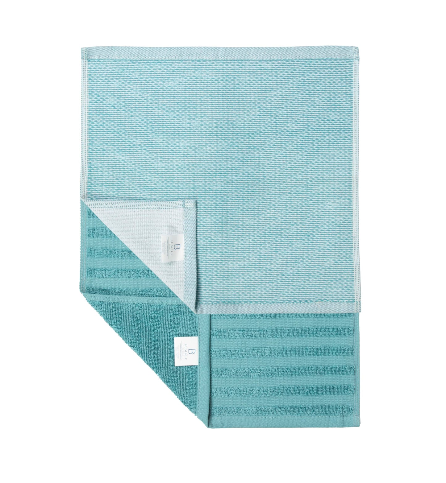 Bumble Premium Dish Cloths 13"x13" (6 Pack) | 100% Natural Ring Spun Cotton | 400 GSM | Highly Absorbent & Soft |Yarn Dyed & Solid Dyed Terry Dish Cloth Set - Aqua