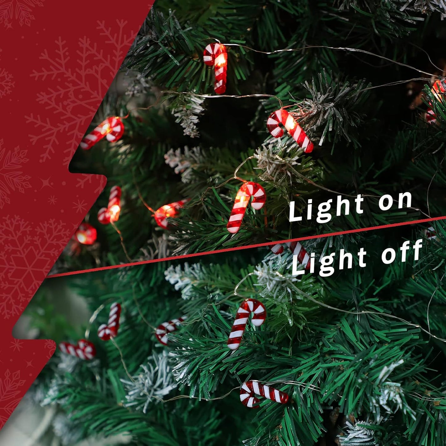 Battery Operated 10ft Christmas Tree Cardinal String Lights - 40 LED Red Snow Bird Ornaments with Remote Timer for Holiday Home Decor