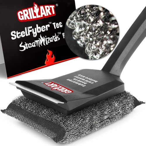 GRILLART Grill Brush - Bristle-Free & Ultra Safe BBQ Cleaner for All Grill Grates | Replaceable Head, Perfect Gift for Men