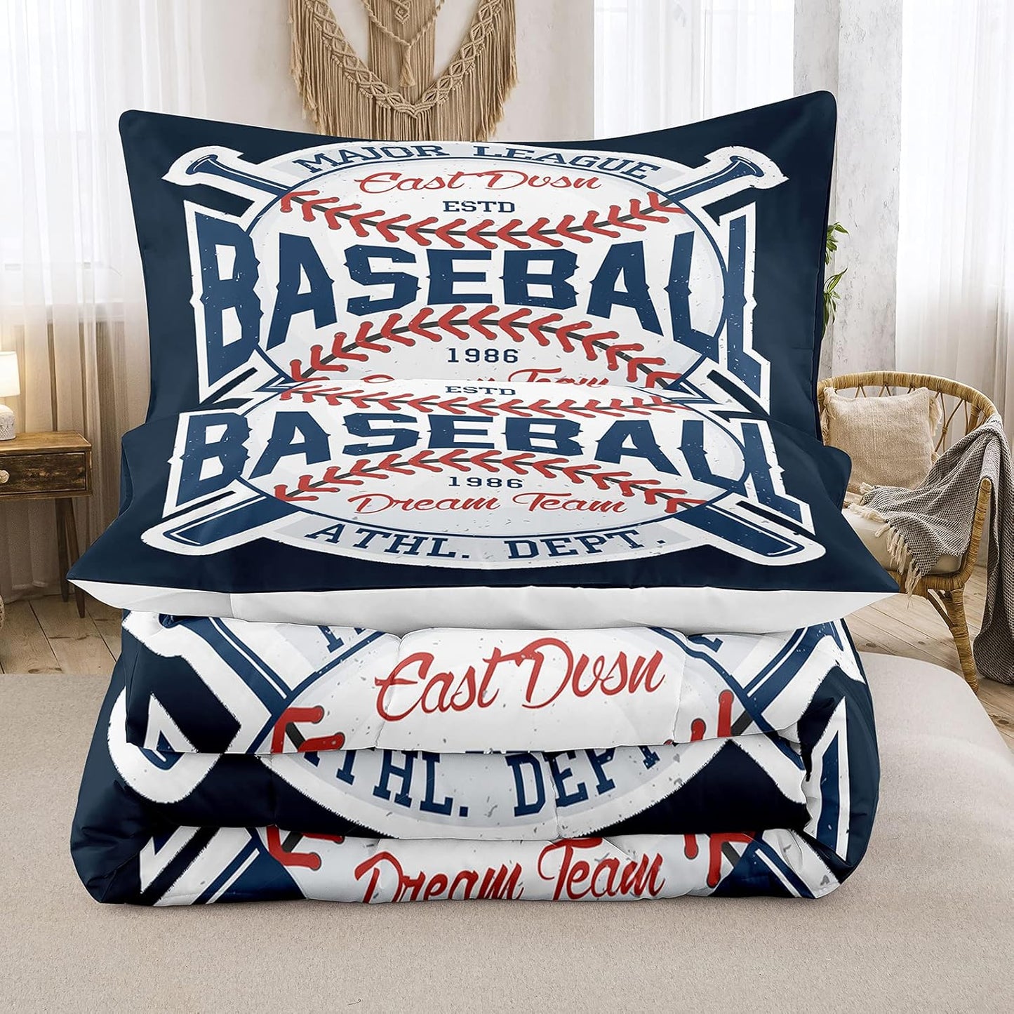 Bodhi Rainbow Graffiti Football Bedding for Boys & Teens - Full Comforter Set with Matching Pillowcases