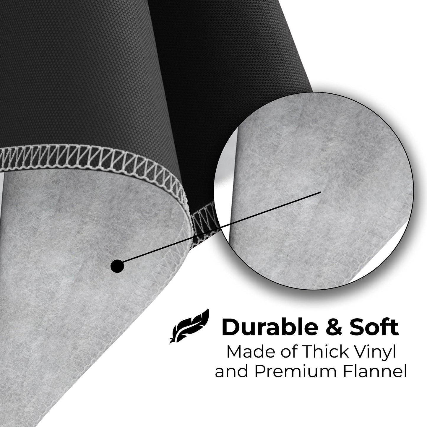 Exquisite Black Vinyl Tablecloths - 70 in. Round - Pack of 3 Round Tablecloth with Flannel Backing - Plastic, Reusable & Waterproof