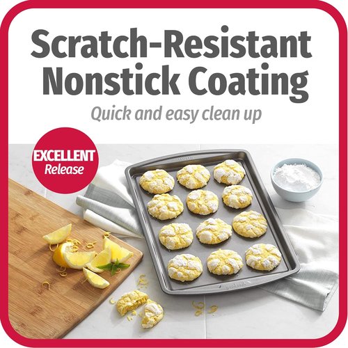 GoodCook Everyday Nonstick Carbon Steel Baking Sheet Set - 3 Pack | Standard 13” x 9” Cookie Pans