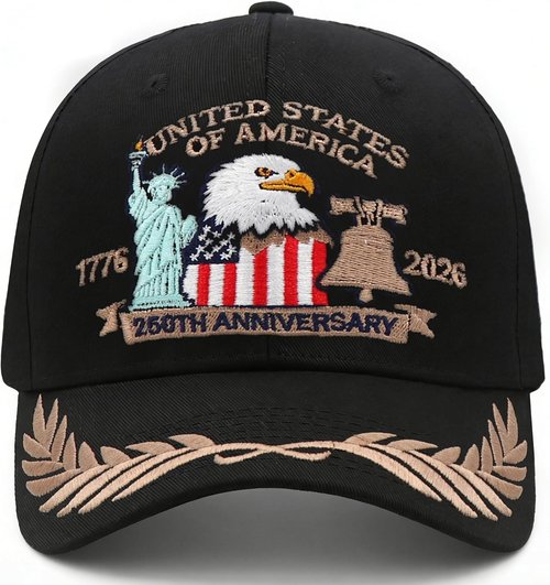 250 Anniversary USA Hat - Adjustable Embroidered Patriotic Baseball Cap | Celebrate in Style