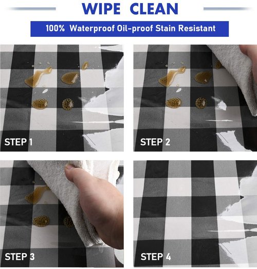 Hiasan Clear Plastic Tablecloth Rectangle - 100% Waterproof Oilproof Stain Resistant Wipeable Transparent Vinyl Table Cloth Protector, 54 x 80 Inch