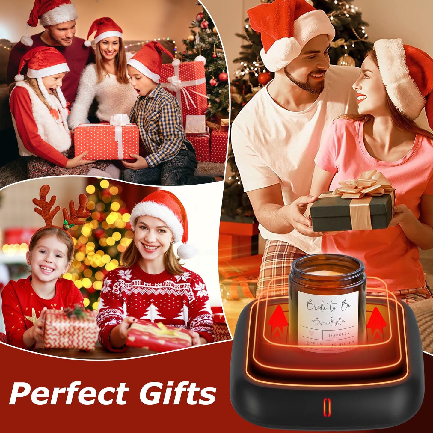 PUSEE Large Candle Warmer Plate with 6H Auto Shut Off, Coffee Mug Warmer with 3 Temp Settings,Wax Candle Warmer Safely Releases Scents Without a Flame,Tea Cup Warmer for Desk in Your Home & Office.