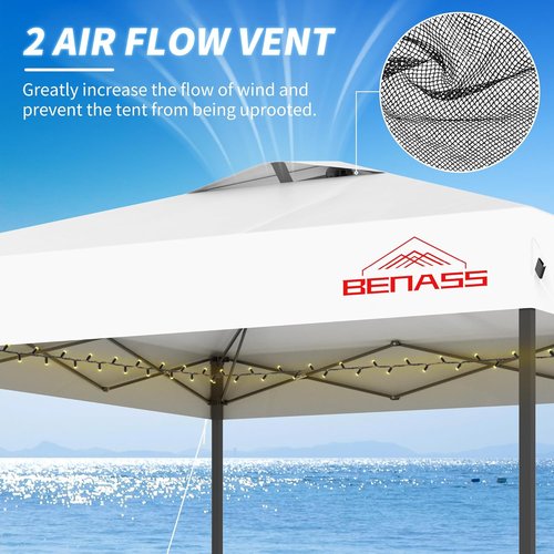 10x10 Pop Up Canopy - Heavy Duty Event Tent with Sidewalls for Easy One-Person Setup | White